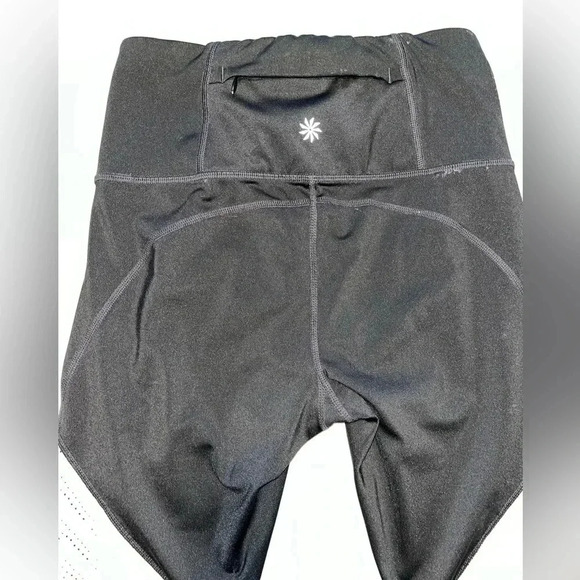 Athleta Precision 7/8 Tight High Rise Legging Black White Mesh Compression - Picture 3 of 6